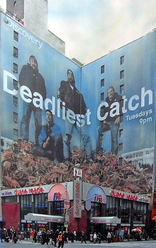 Hyperrealism painting Deadliest Catch billboard by Denis Peterson