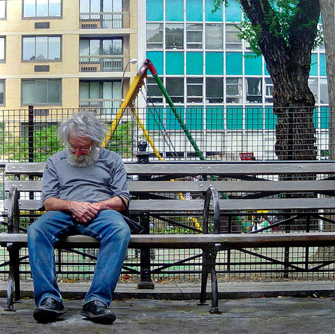 Hyperrealism painting Diogenes by Denis Peterson