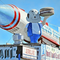 Photoreal painting Rocket Man of Coney Island 